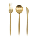Statement Stainless Steel Flatware - Gold